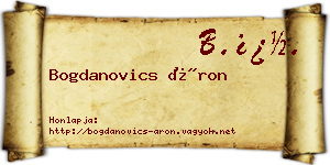 Bogdanovics Áron névjegykártya